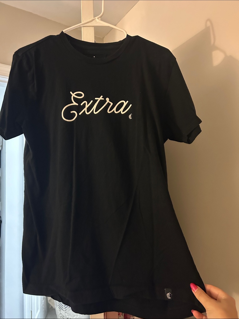 Chipotle Extra Script Logo Black Women's Tee